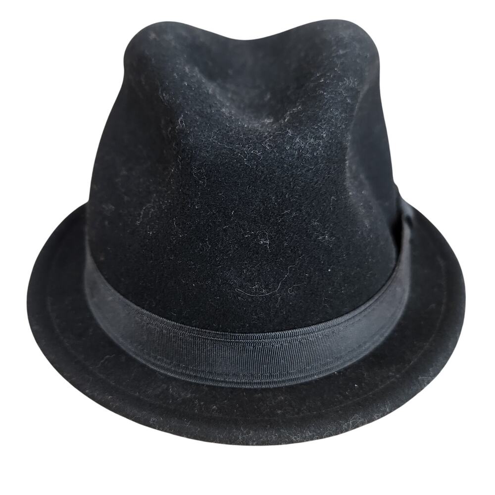 Rag & Bone Cuban Style Wool Fedora Hat WMNS SZ SM Black/Black Grosgrain Ribbon